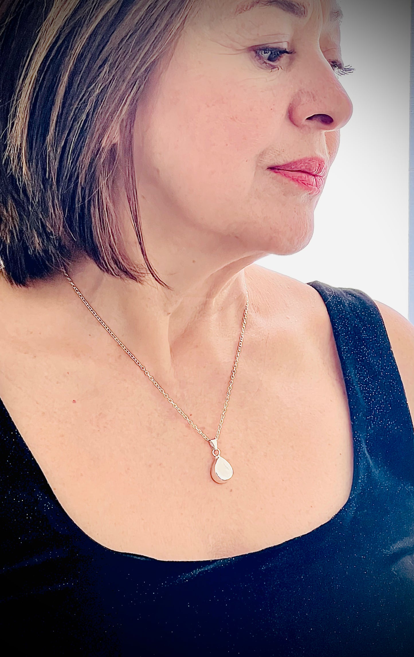 Tear Drop Locket for Ashes – Handcrafted Sterling Silver Memorial Necklace with sterling silver chain