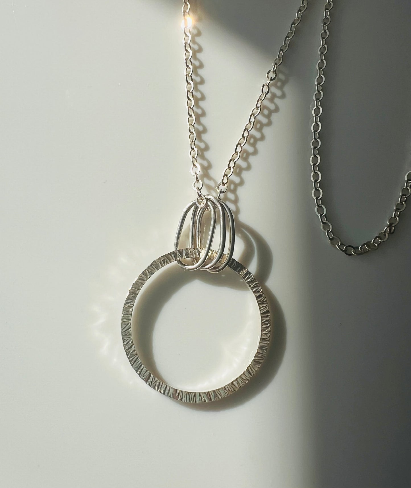 Sterling Silver Circle Pendant Necklace – Handcrafted Minimalist Jewelry for Women