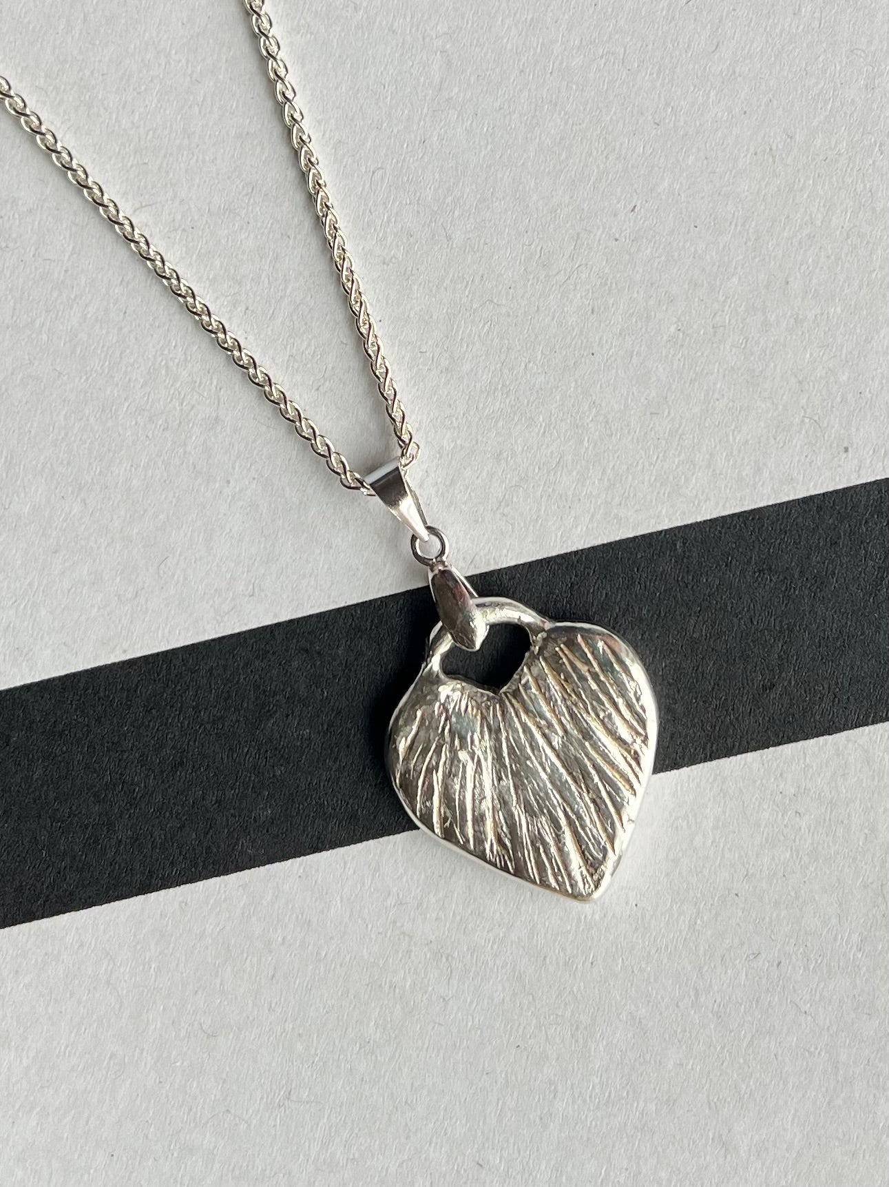 Hand crafted sterling silver Pendant Necklace. Sterling silver chain included. Contemporary minimalistic gift to complement casual outfit