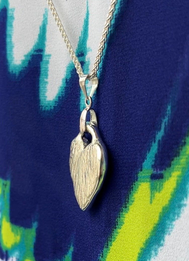 Hand crafted sterling silver Pendant Necklace. Sterling silver chain included. Contemporary minimalistic gift to complement casual outfit
