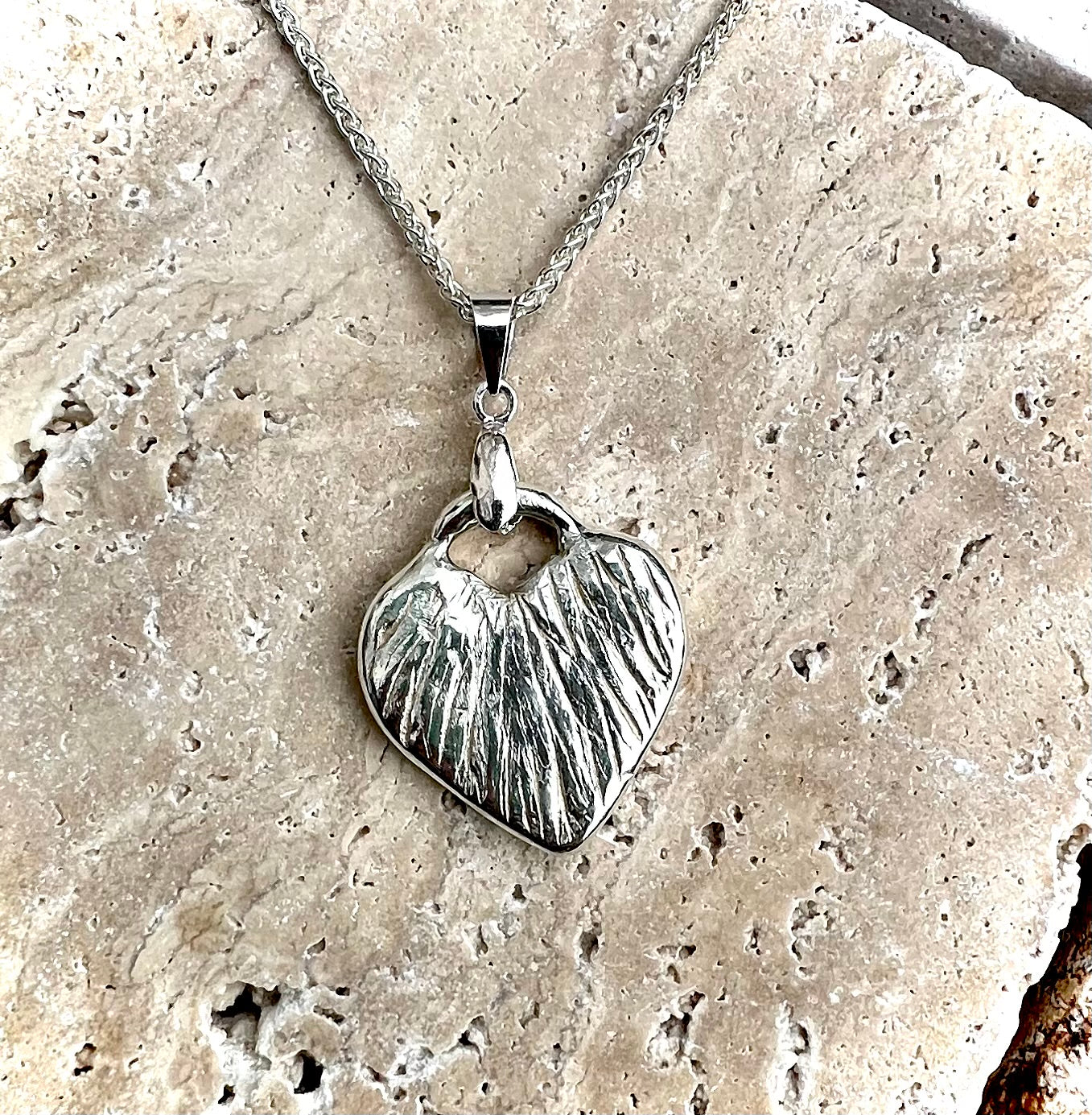 Hand crafted sterling silver Pendant Necklace. Sterling silver chain included. Contemporary minimalistic gift to complement casual outfit