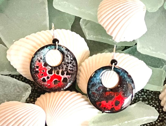 Handmade Enamel Earrings on Copper | Lightweight Artisan Jewelry