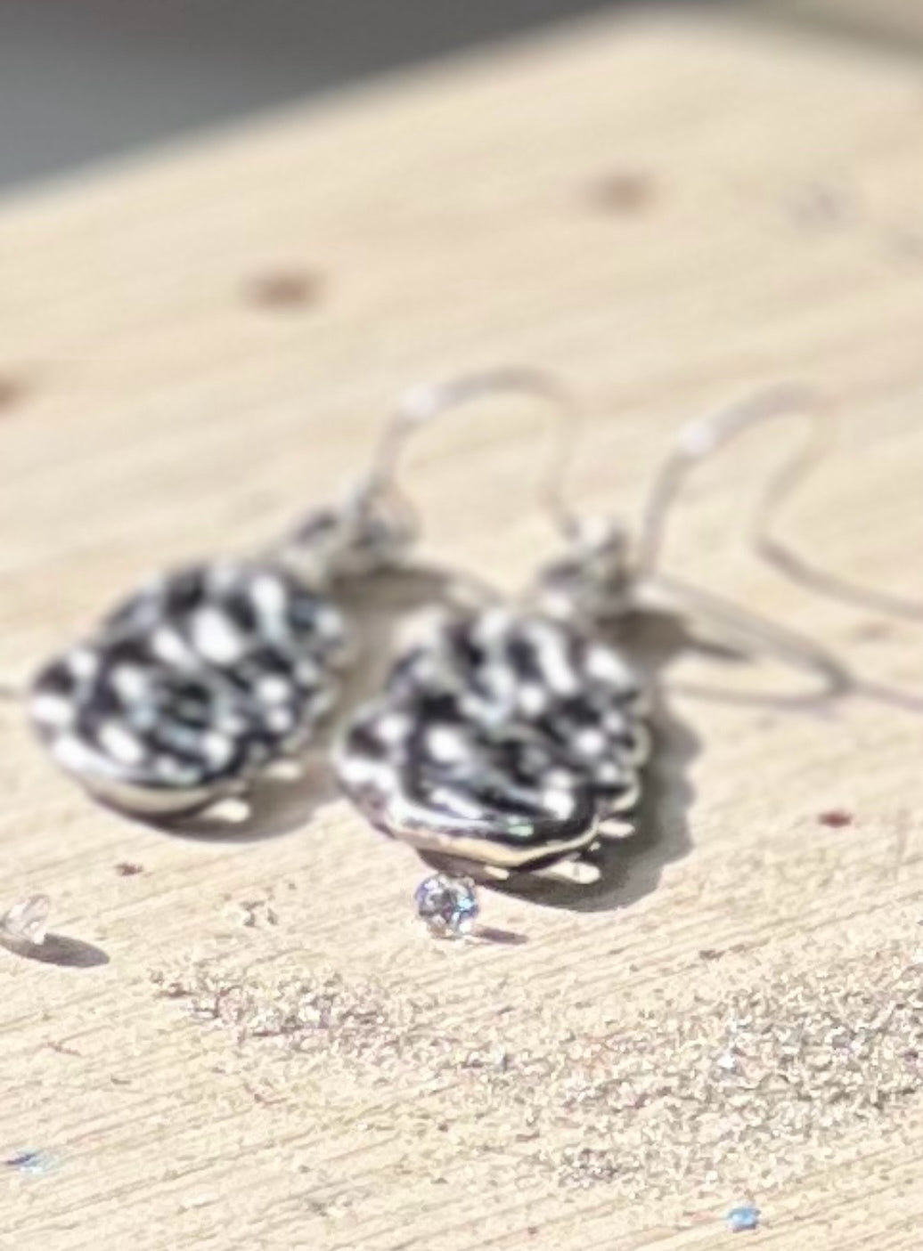 Sterling Silver Earrings with White Sapphire: Handmade Nature Inspired Fine Jewelry