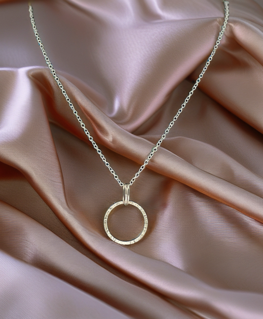Sterling Silver Ring Pendant Necklace – Handmade Minimalist Jewelry