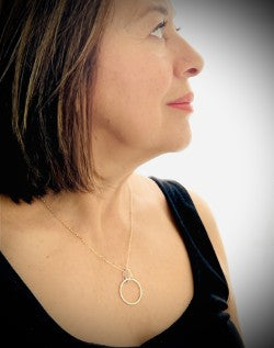 Sterling Silver Circle Pendant Necklace – Handcrafted Minimalist Jewelry for Women