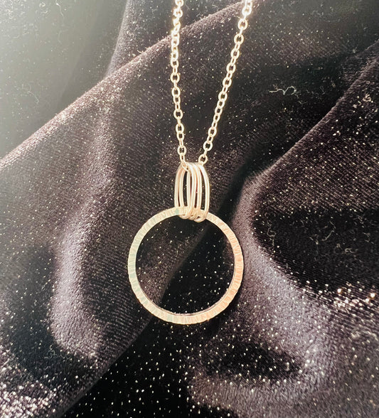 Sterling Silver Circle Pendant Necklace – Handcrafted Minimalist Jewelry for Women