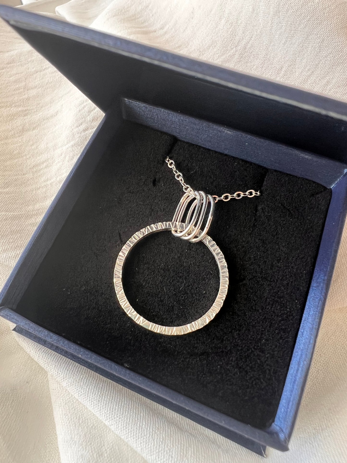 Sterling Silver Circle Pendant Necklace – Handcrafted Minimalist Jewelry for Women