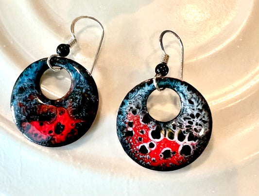 Handmade Enamel Earrings on Copper | Lightweight Artisan Jewelry