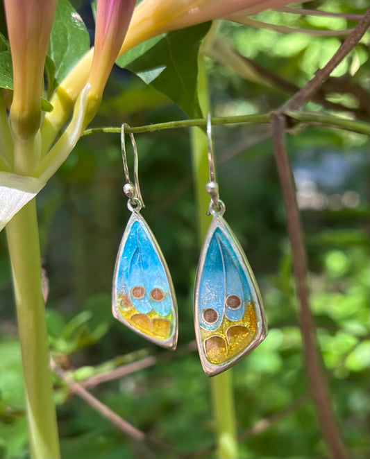 Enameled Butterfly Earrings – Handcrafted Sterling Silver Jewelry