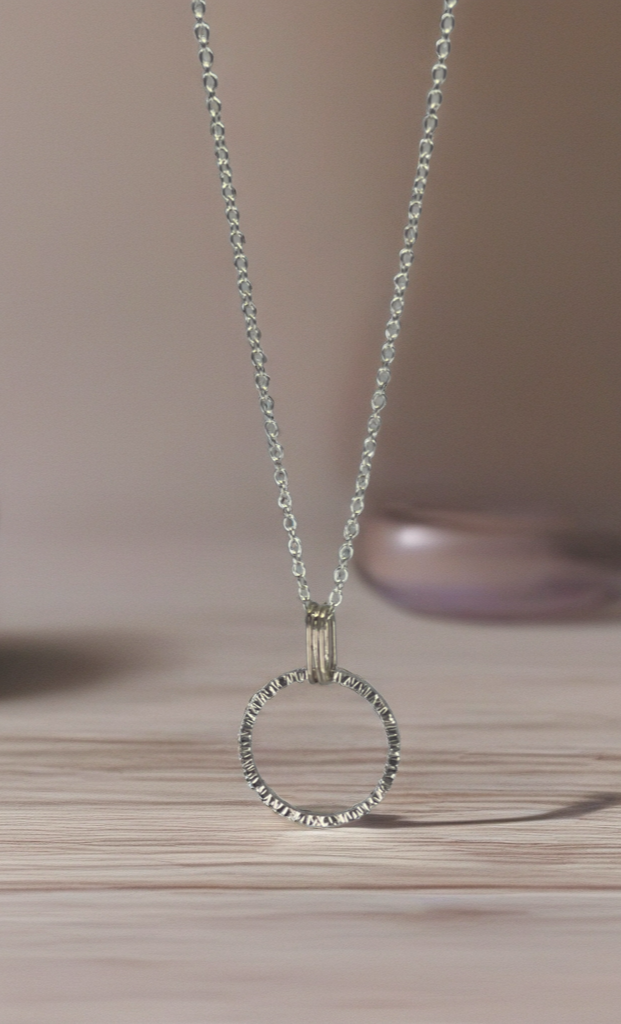 Sterling Silver Ring Pendant Necklace – Handmade Minimalist Jewelry