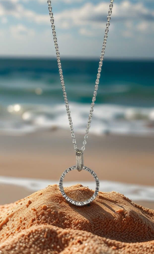 Sterling Silver Ring Pendant Necklace – Handmade Minimalist Jewelry