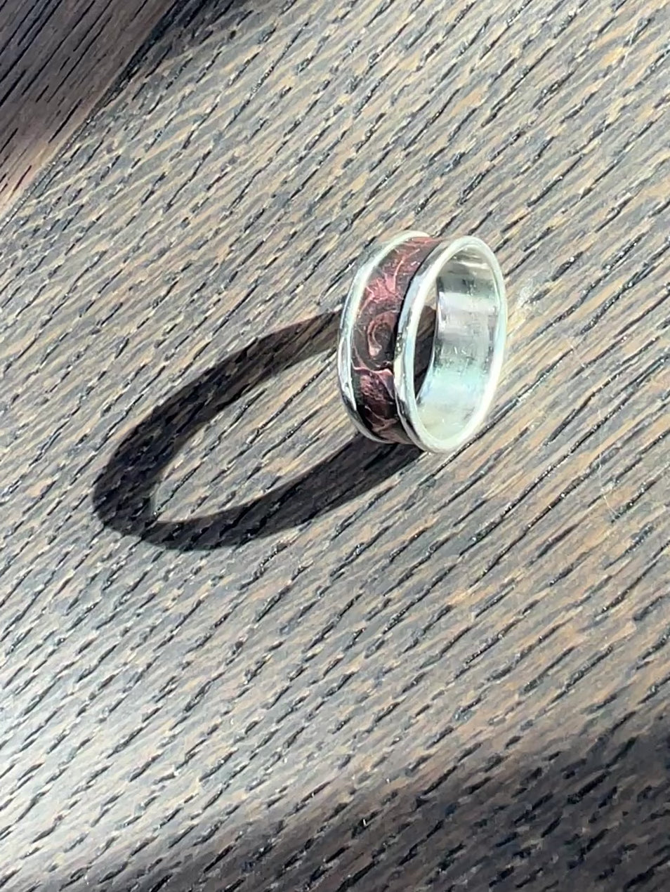 wrapped copper and silver ring video showing different angles of the ring