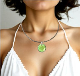 Handmade enamel chocker necklace. Minimalist design.